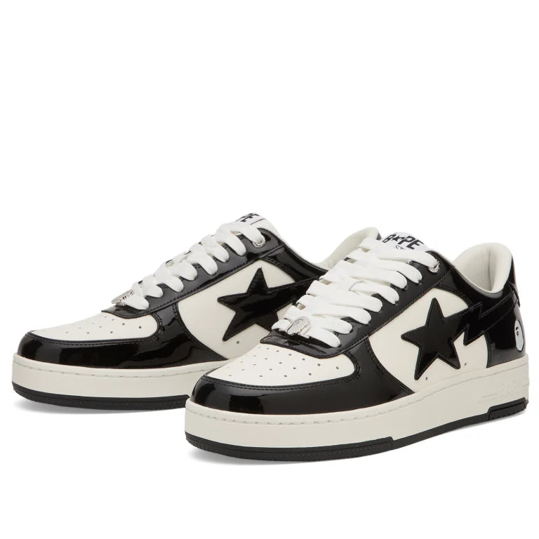 BAPE Black and White Star Low-Top Sneakers
