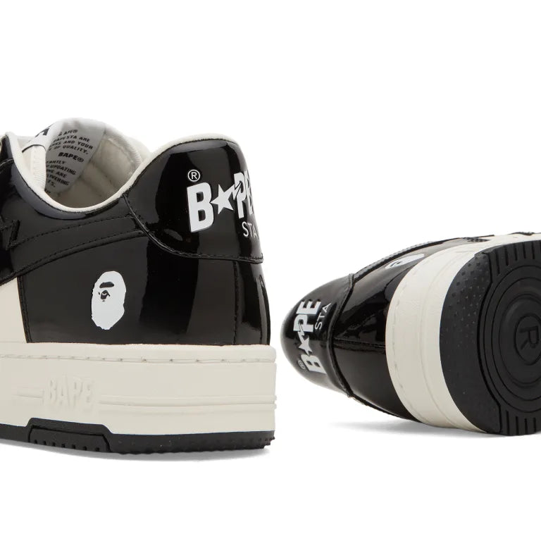 BAPE Black and White Star Low-Top Sneakers