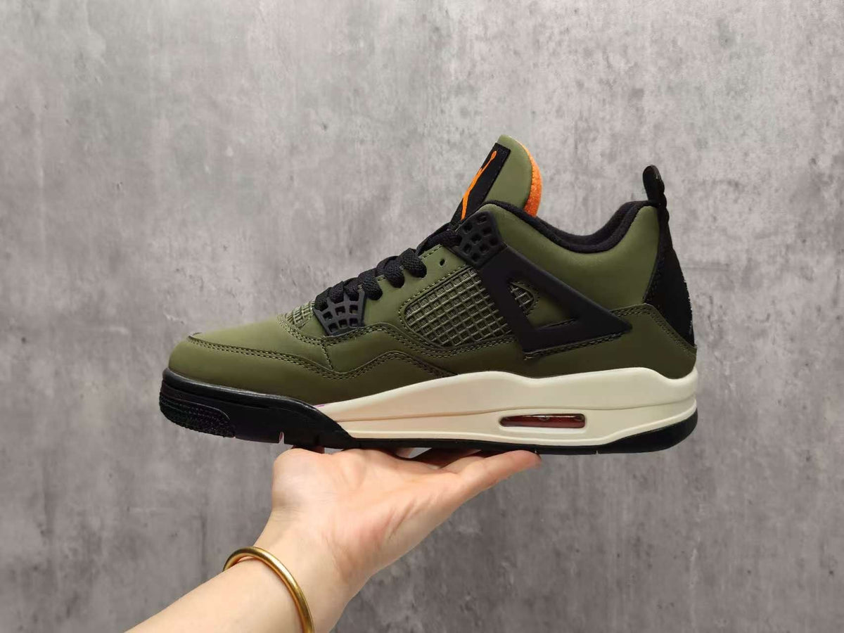Air Jordan 4 Olive Green & Black Sneakers