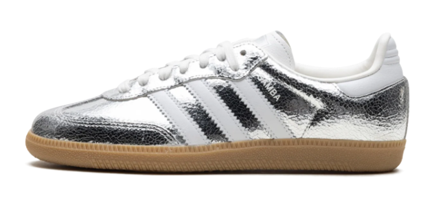 adidas Women's Samba OG – Silver Metallic / Cracked Leather