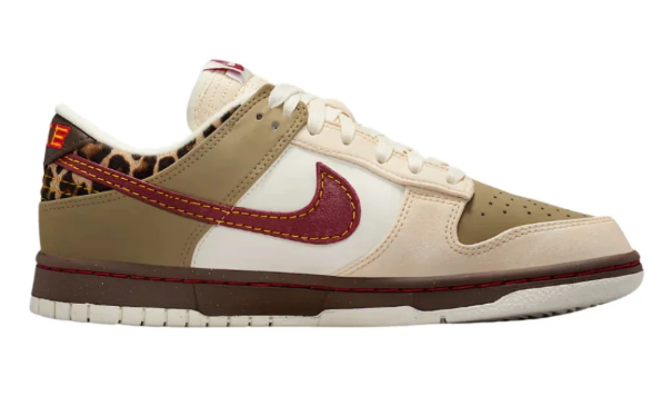 Nike Dunk Low Unisex – Cream / Khaki with Leopard Detail
