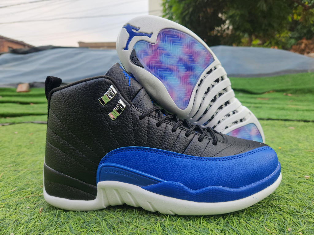 Air Jordan 12 Black and Blue High-Top Sneakers