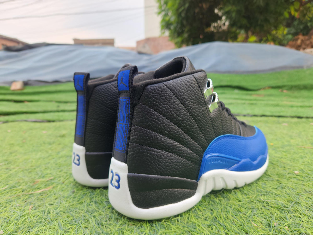 Air Jordan 12 Black and Blue High-Top Sneakers