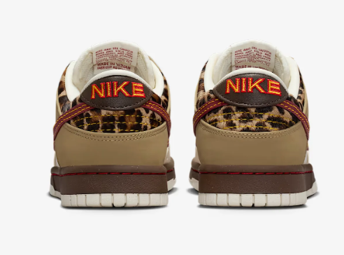 Nike Dunk Low Unisex – Cream / Khaki with Leopard Detail