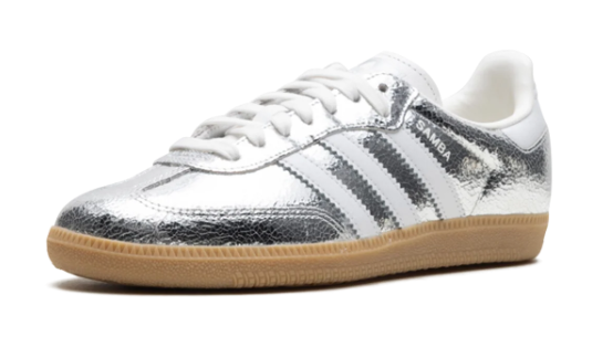 adidas Women's Samba OG – Silver Metallic / Cracked Leather
