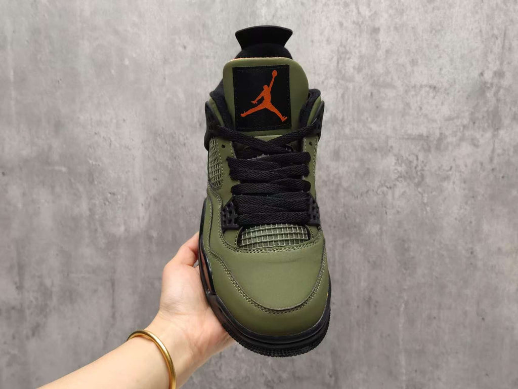 Air Jordan 4 Olive Green & Black Sneakers