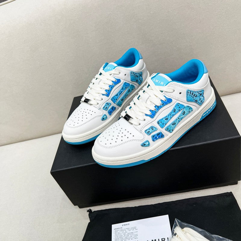 AMIRI Low-Top Sneakers – White / Blue Paisley