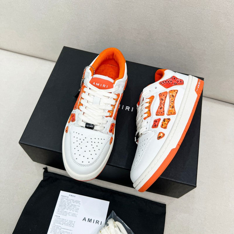 AMIRI Low-Top Sneakers – White / Orange Paisley