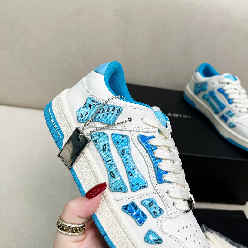 AMIRI Low-Top Sneakers – White / Blue Paisley