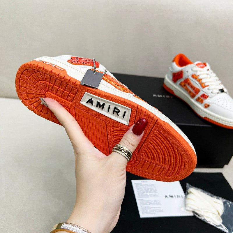 AMIRI Low-Top Sneakers – White / Orange Paisley