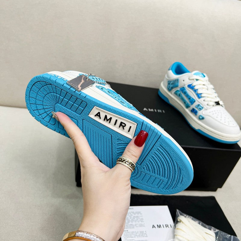 AMIRI Low-Top Sneakers – White / Blue Paisley