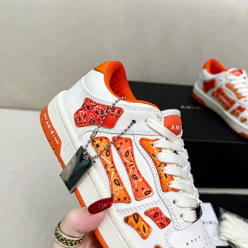 AMIRI Low-Top Sneakers – White / Orange Paisley