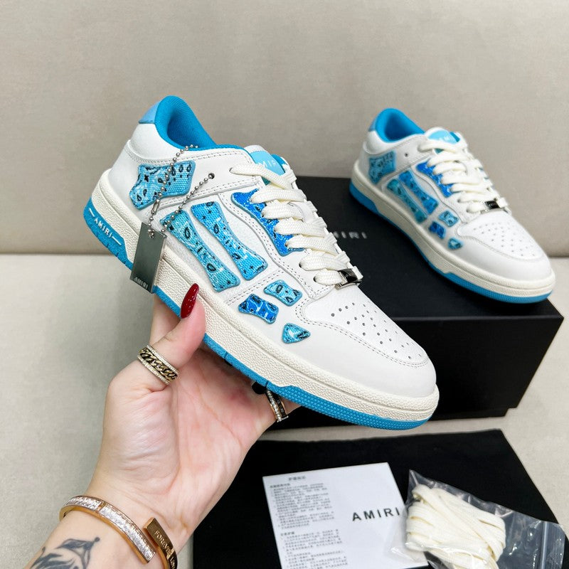 AMIRI Low-Top Sneakers – White / Blue Paisley