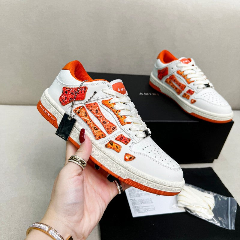 AMIRI Low-Top Sneakers – White / Orange Paisley