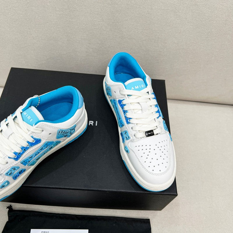 AMIRI Low-Top Sneakers – White / Blue Paisley