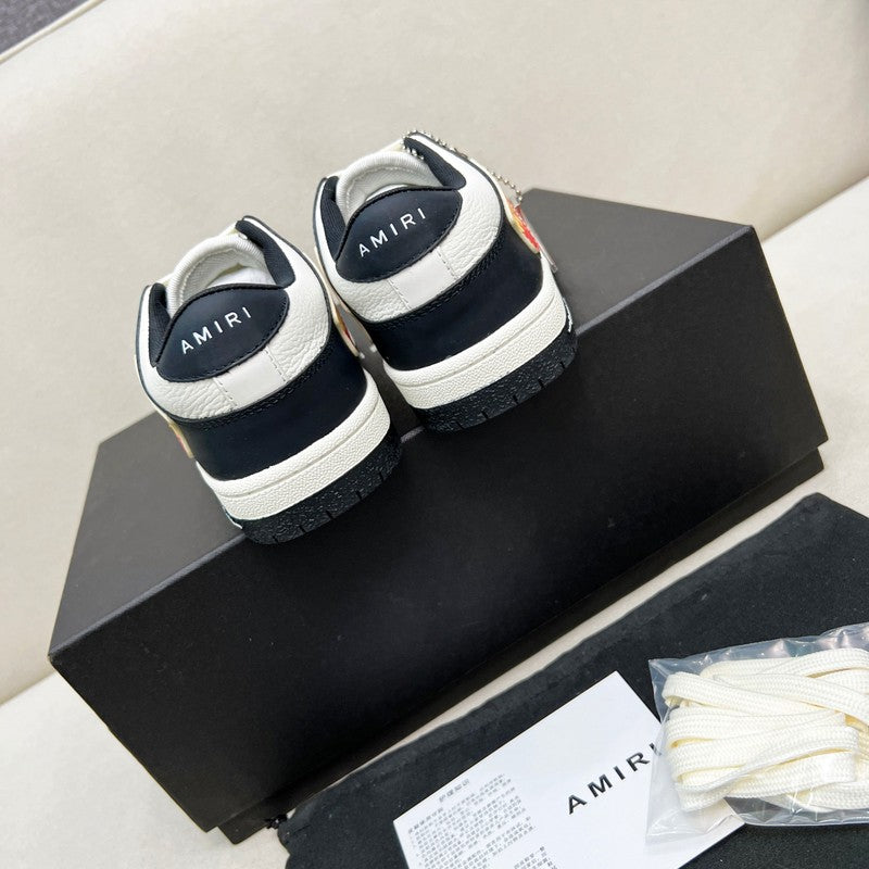 AMIRI Low-Top Sneakers – Black / White with Flame Details