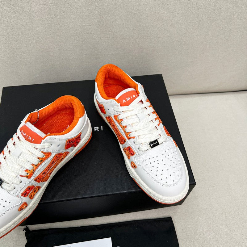 AMIRI Low-Top Sneakers – White / Orange Paisley