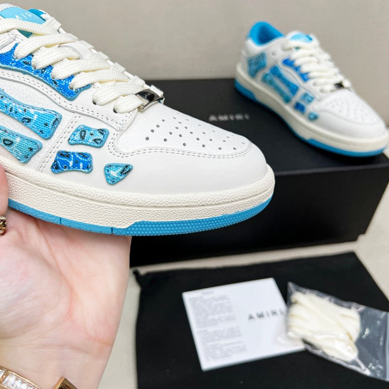 AMIRI Low-Top Sneakers – White / Blue Paisley