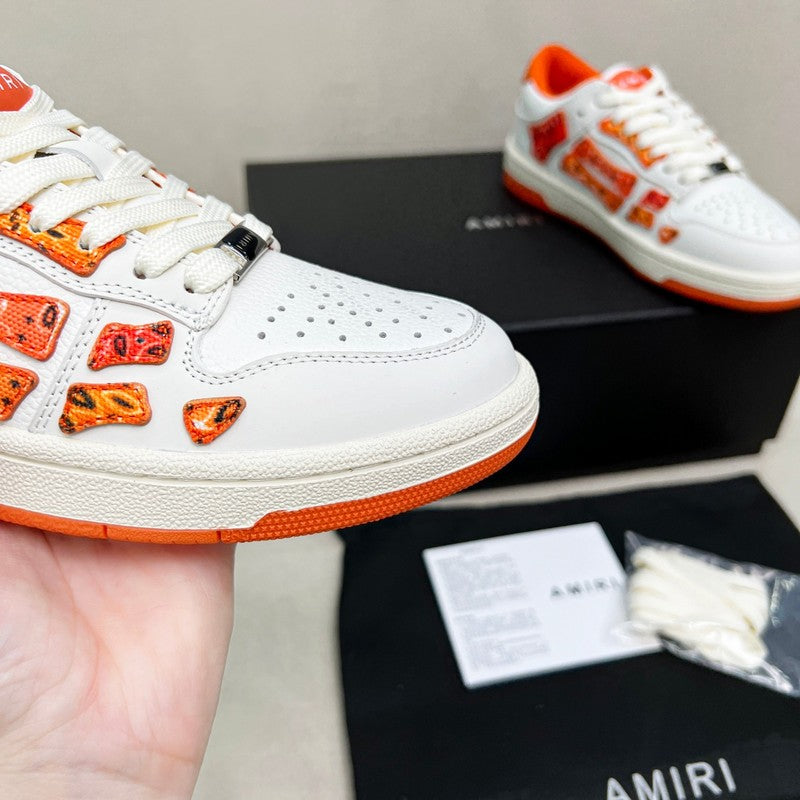 AMIRI Low-Top Sneakers – White / Orange Paisley