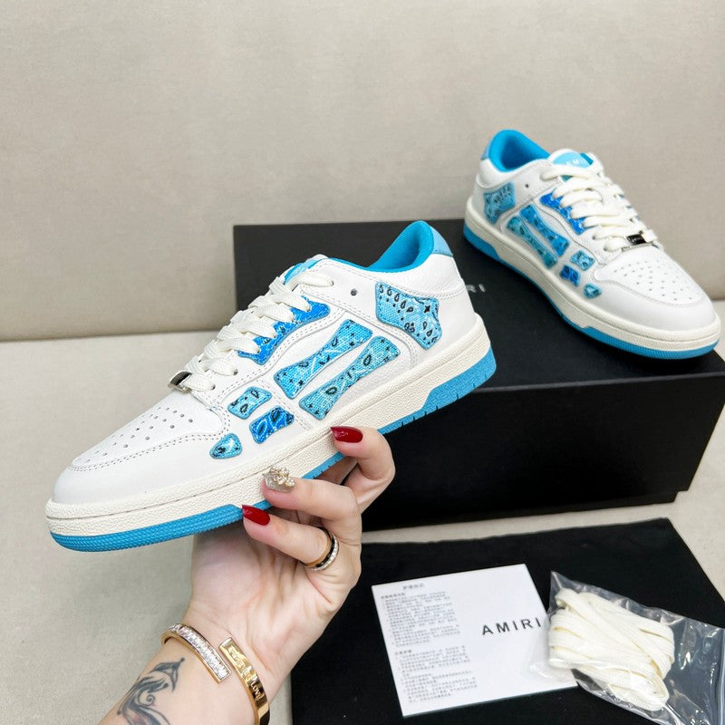 AMIRI Low-Top Sneakers – White / Blue Paisley