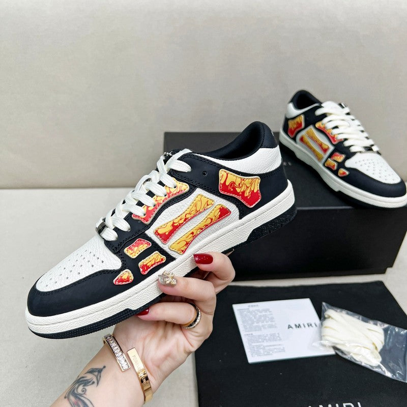 AMIRI Low-Top Sneakers – Black / White with Flame Details