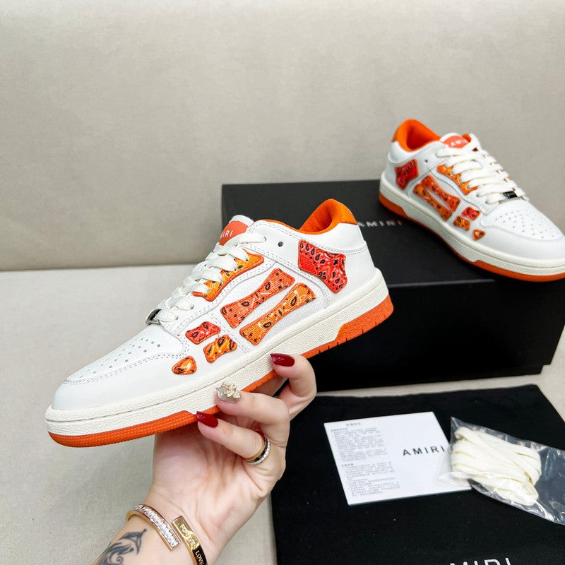 AMIRI Low-Top Sneakers – White / Orange Paisley