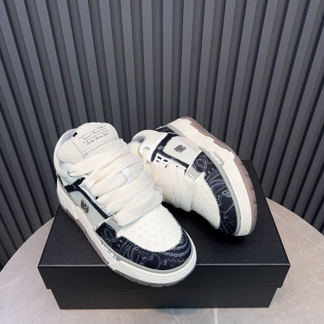 AMIRI Low-Top Sneakers – Cream / Black Paisley