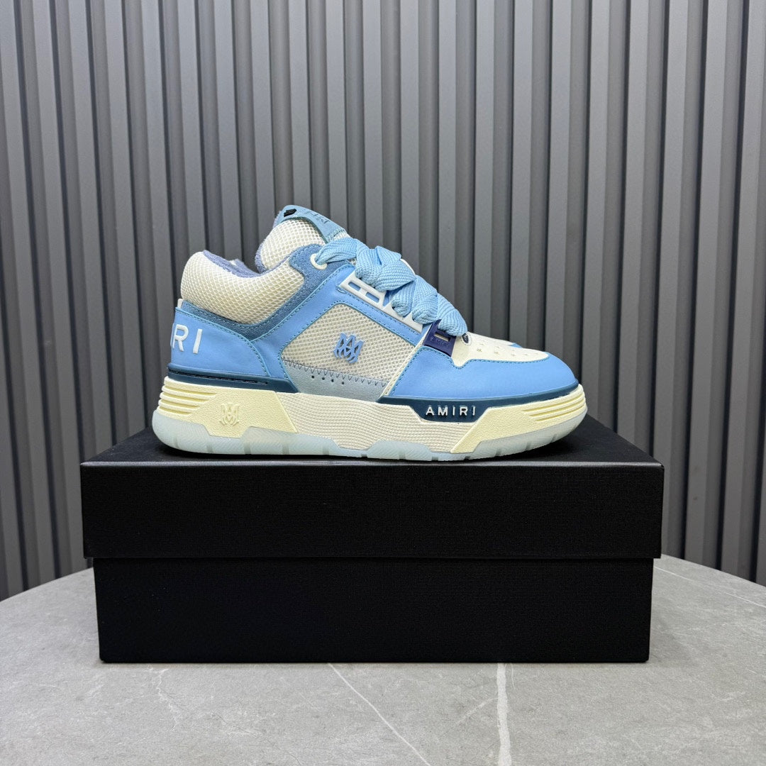AMIRI Low-Top Sneakers – Blue / Cream with Navy Accents