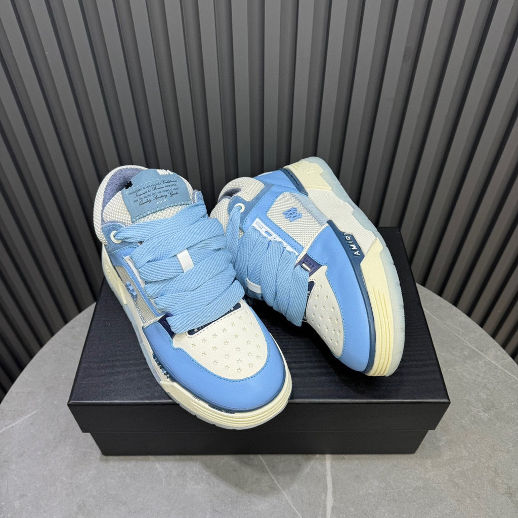 AMIRI Low-Top Sneakers – Blue / Cream with Navy Accents
