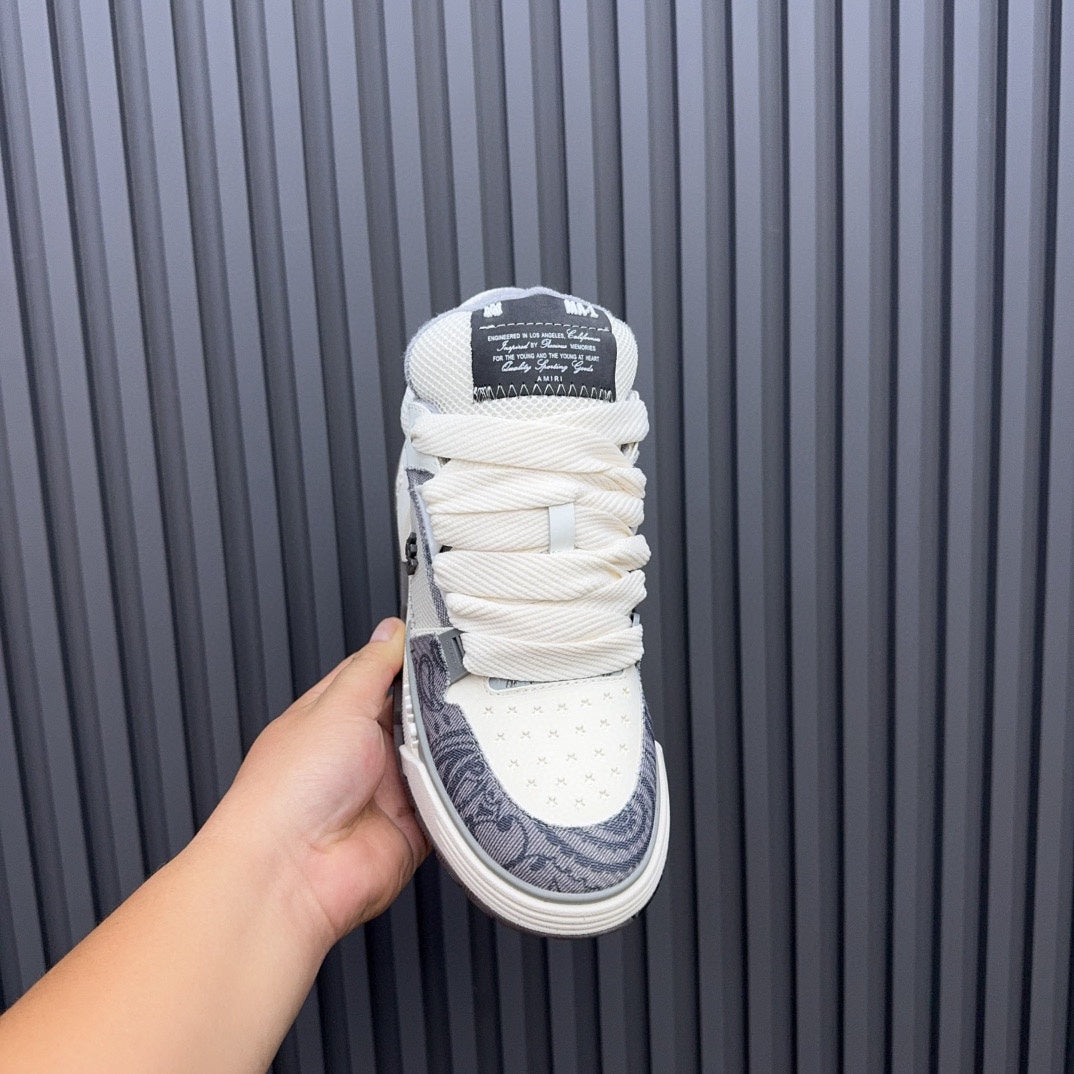 AMIRI Low-Top Sneakers – Cream / Grey Paisley