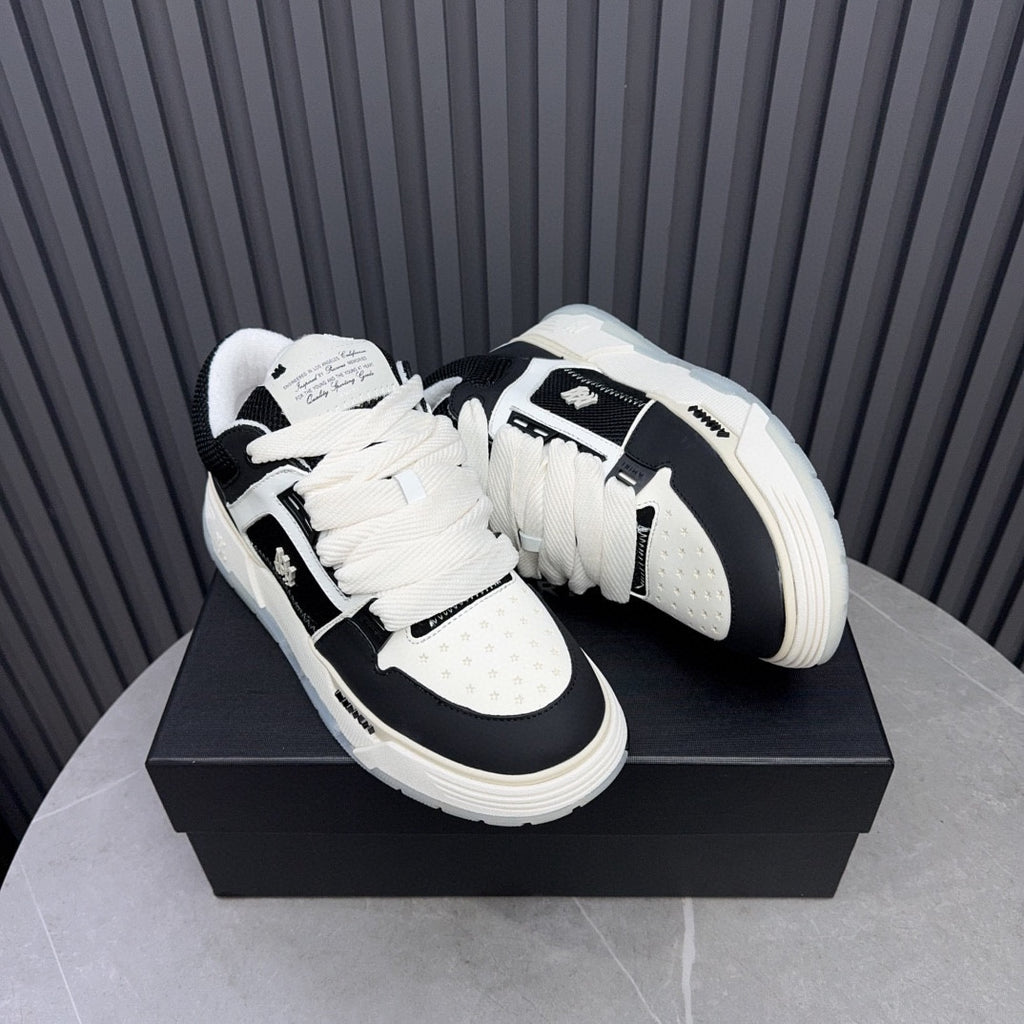 AMIRI Low-Top Sneakers – Black / White with Cream Sole