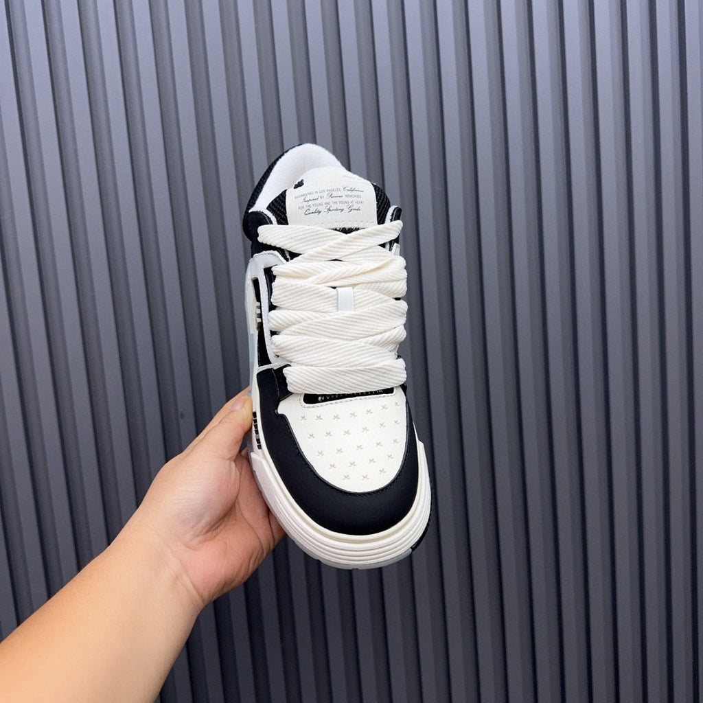 AMIRI Low-Top Sneakers – Black / White with Cream Sole