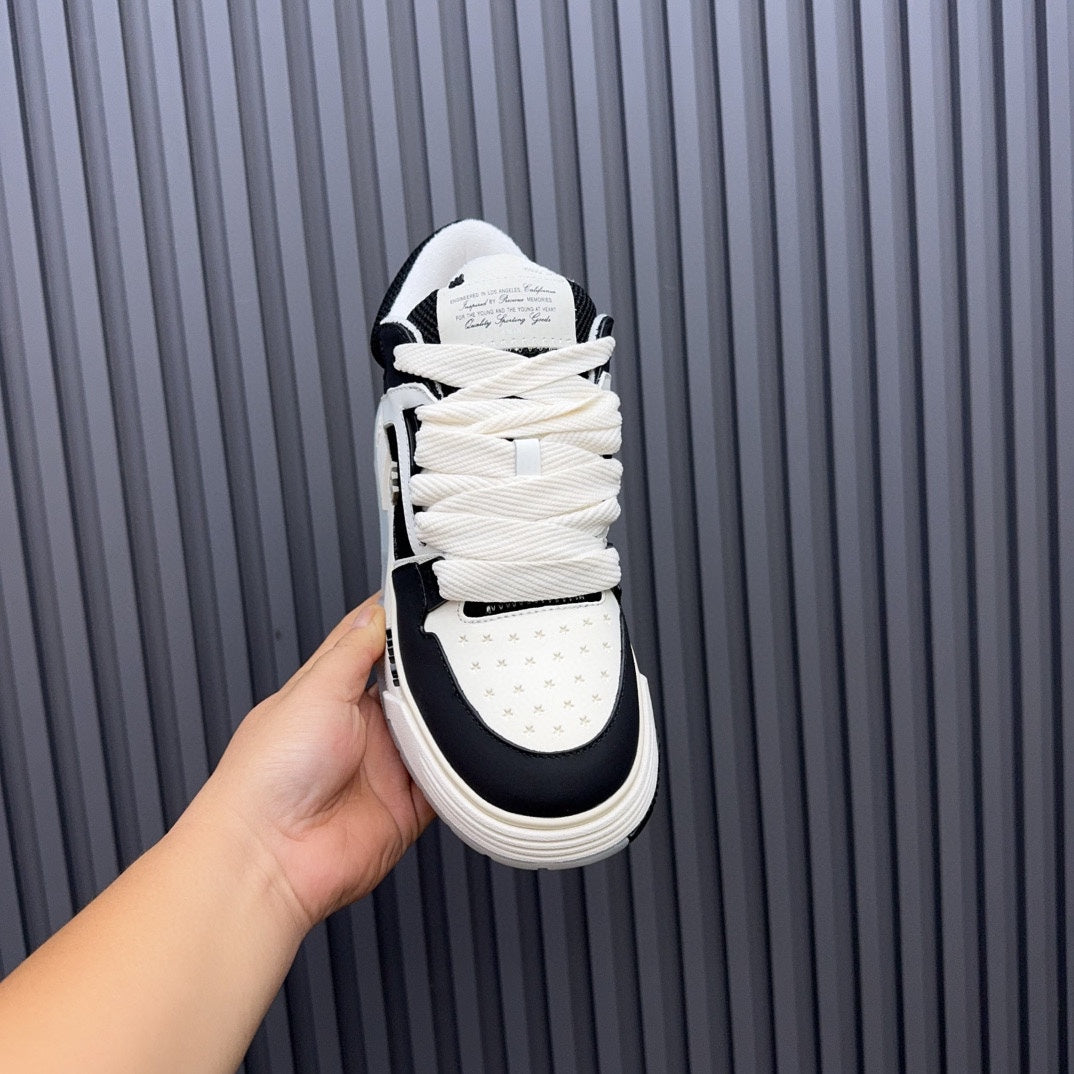 AMIRI Low-Top Sneakers – Black / White with Cream Sole