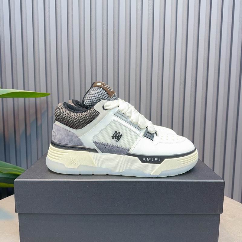 AMIRI Low-Top Sneakers – White / Grey with Cream Sole