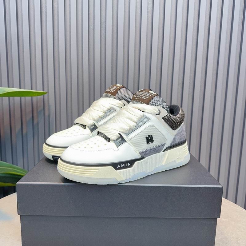 AMIRI Low-Top Sneakers – White / Grey with Cream Sole