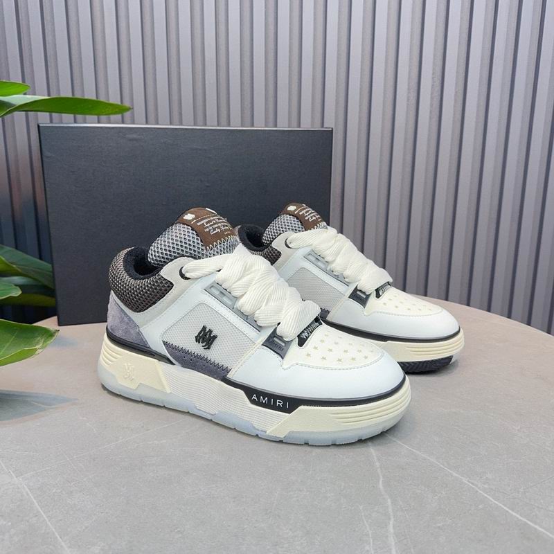 AMIRI Low-Top Sneakers – White / Grey with Cream Sole