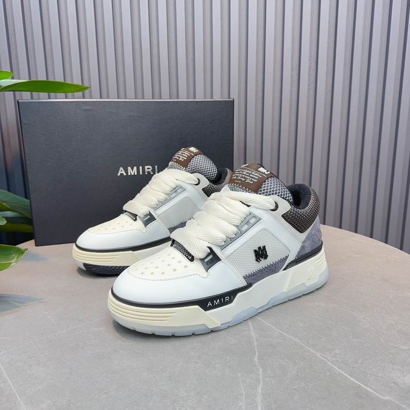 AMIRI Low-Top Sneakers – White / Grey with Cream Sole