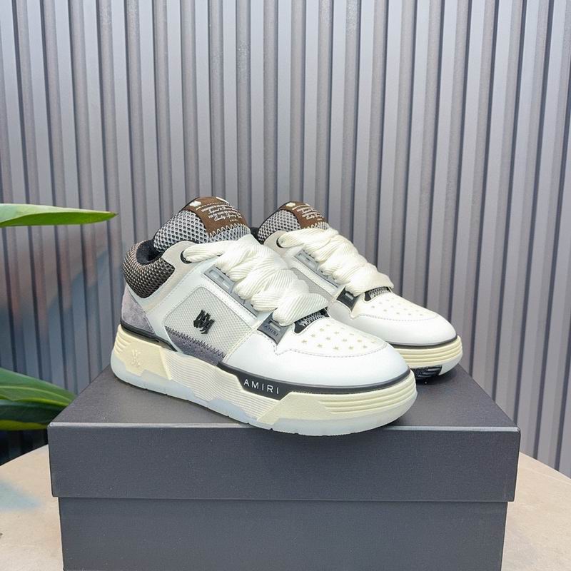 AMIRI Low-Top Sneakers – White / Grey with Cream Sole
