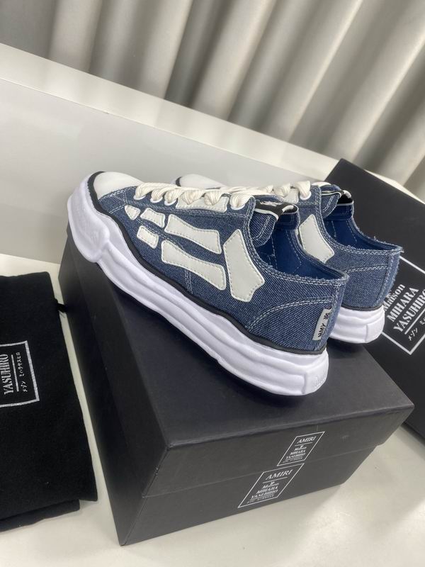 AMIRI Blue Low-Top Sneakers with White Bone Appliqués