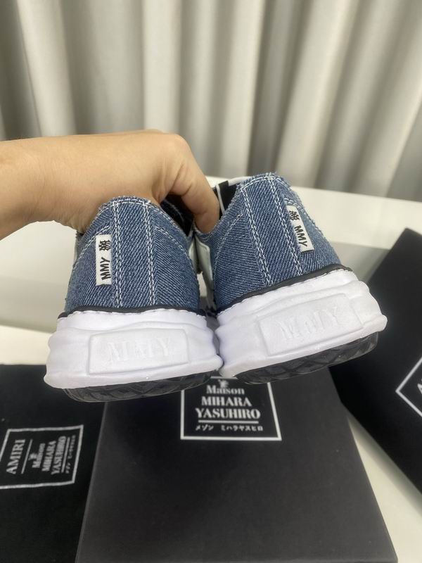AMIRI Blue Low-Top Sneakers with White Bone Appliqués