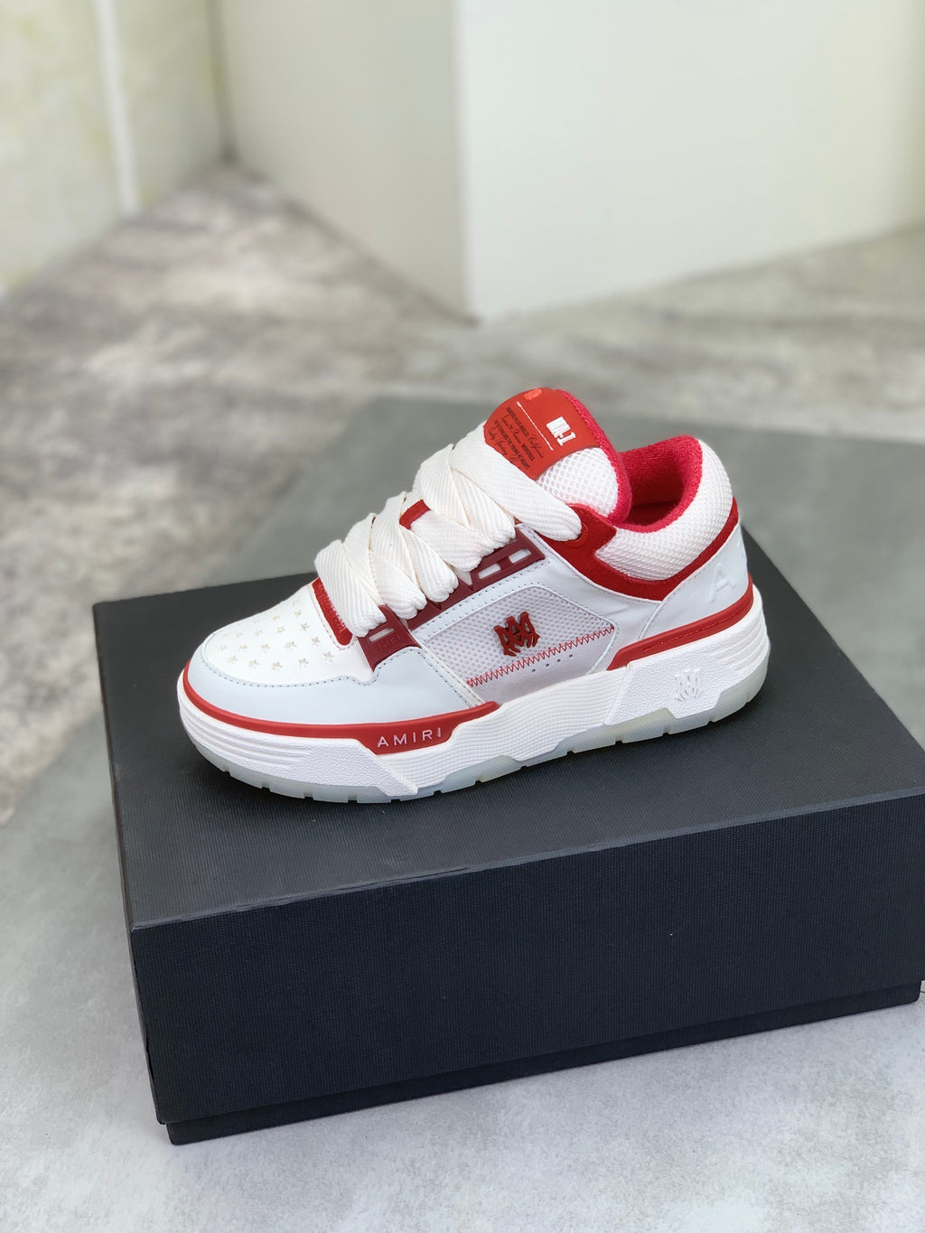 AMIRI Low-Top Sneakers – White / Red