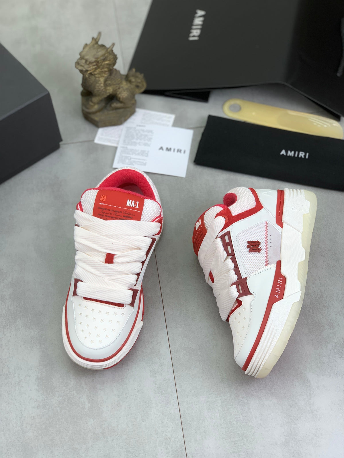 AMIRI Low-Top Sneakers – White / Red