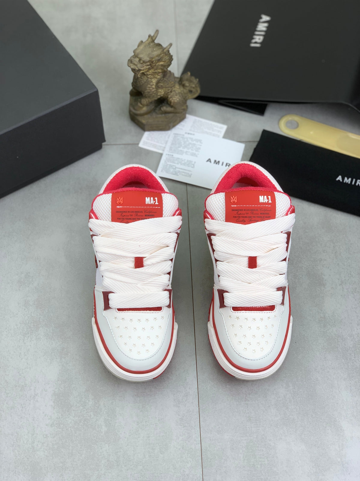 AMIRI Low-Top Sneakers – White / Red