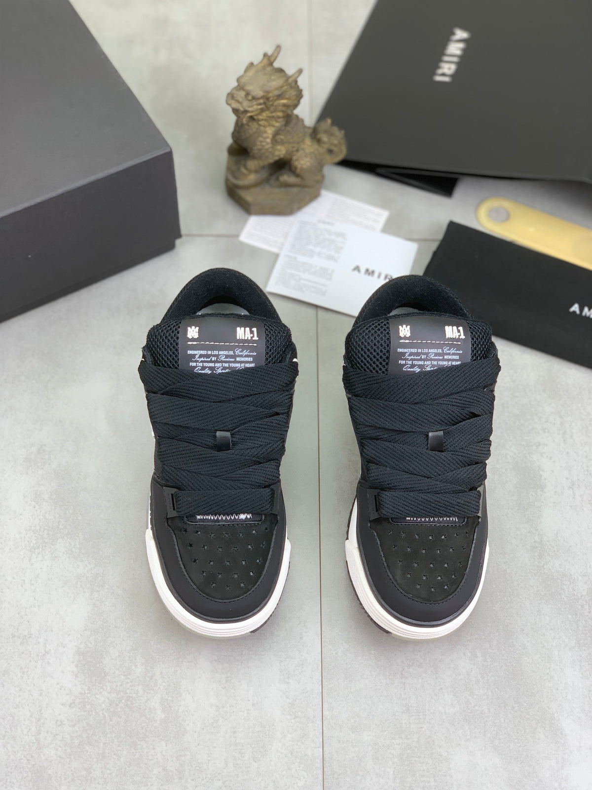 AMIRI Low-Top Sneakers – Black / White with Grey Accents