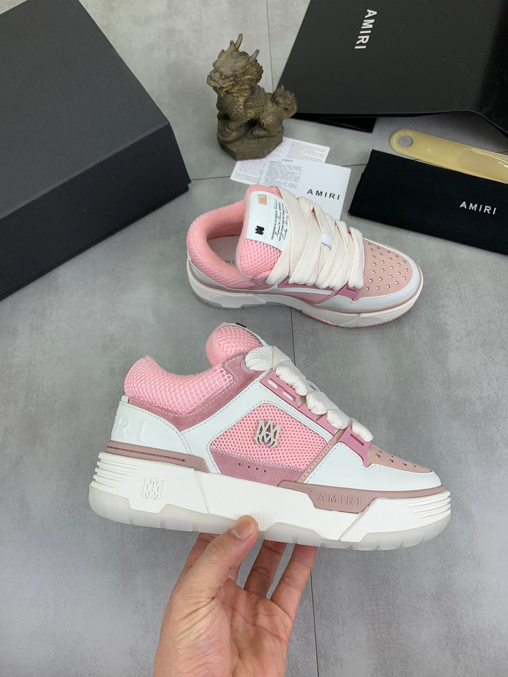 AMIRI Low-Top Sneakers – White / Pink