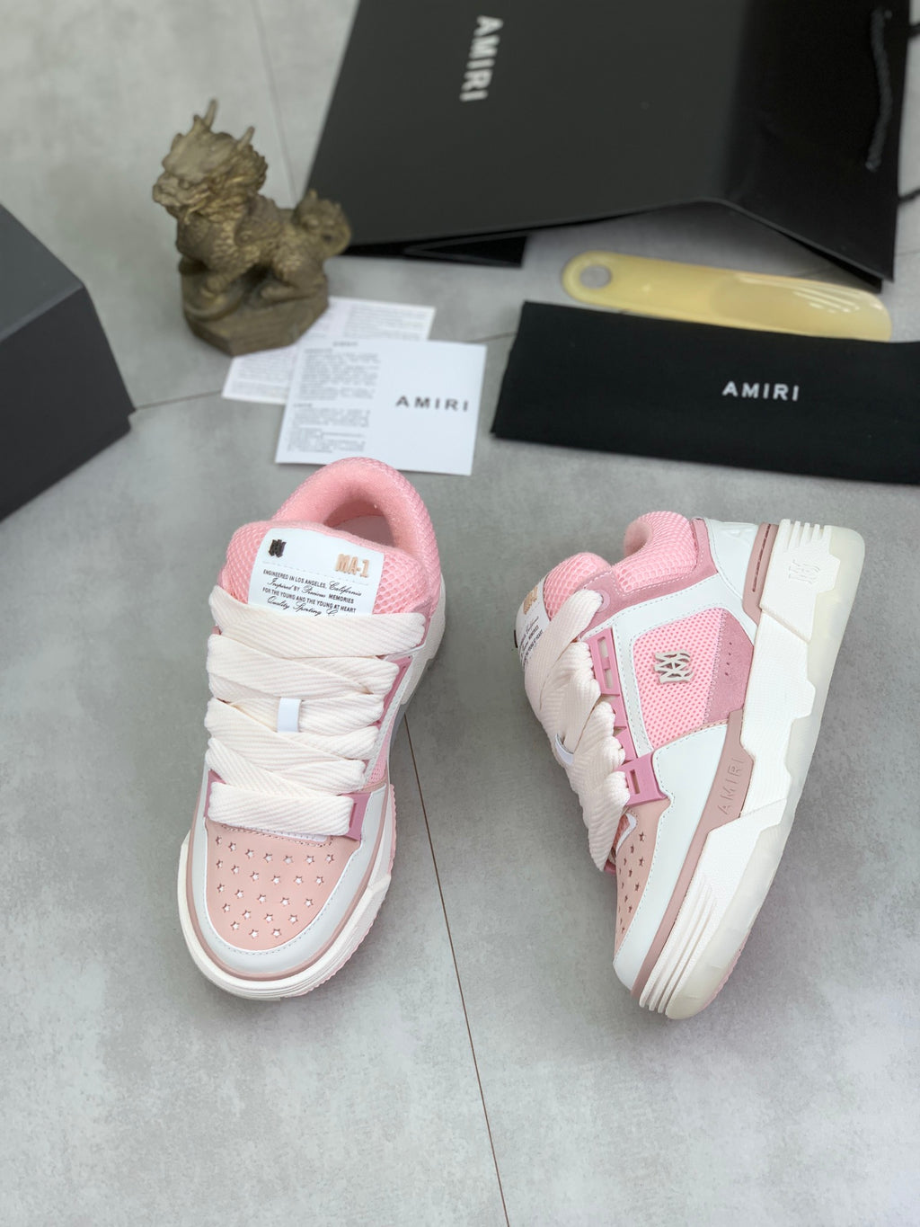AMIRI Low-Top Sneakers – White / Pink
