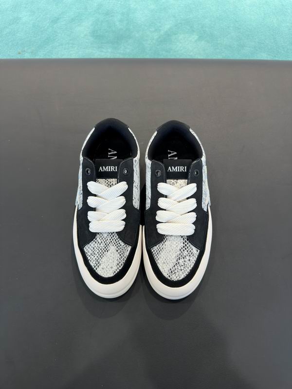 AMIRI Low-Top Sneakers – Black / White Snakeskin Print with Star Details