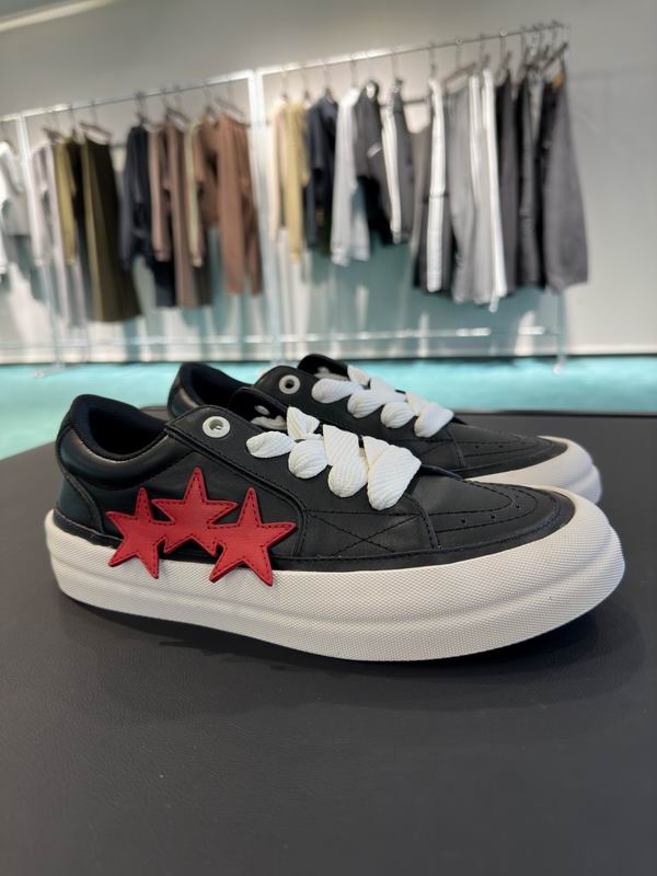 AMIRI Low-Top Sneakers – Black with Red Star Details