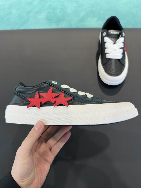AMIRI Low-Top Sneakers – Black with Red Star Details