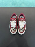 AMIRI Low-Top Sneakers – Burgundy / Leopard Print with White Stars